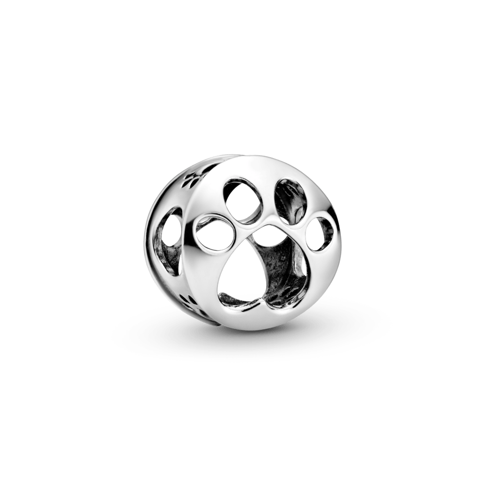 Openwork pearl with paw print