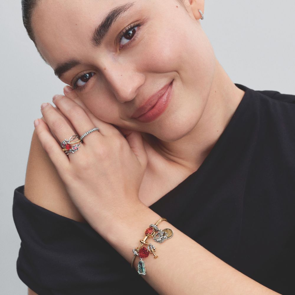 Mr. Hassam Die Schöne und das Biest Magische Rose Schlangen-Gliederarmband