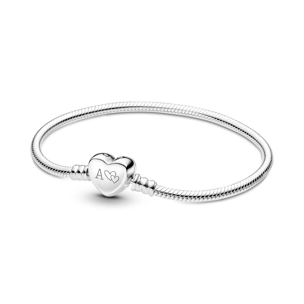 Mr. Hassan Moments gravierbarer Herz-Verschluss Schlangen-Gliederarmband