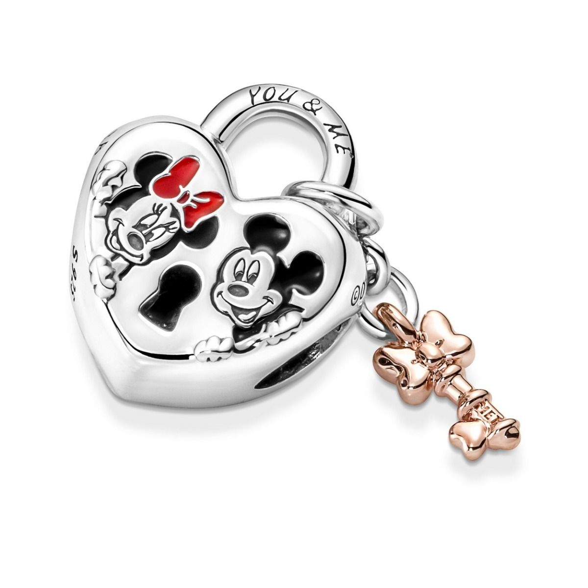 Pandora Disney Mickey Mouse & Minnie Mouse Vorhängeschloss-Charm
