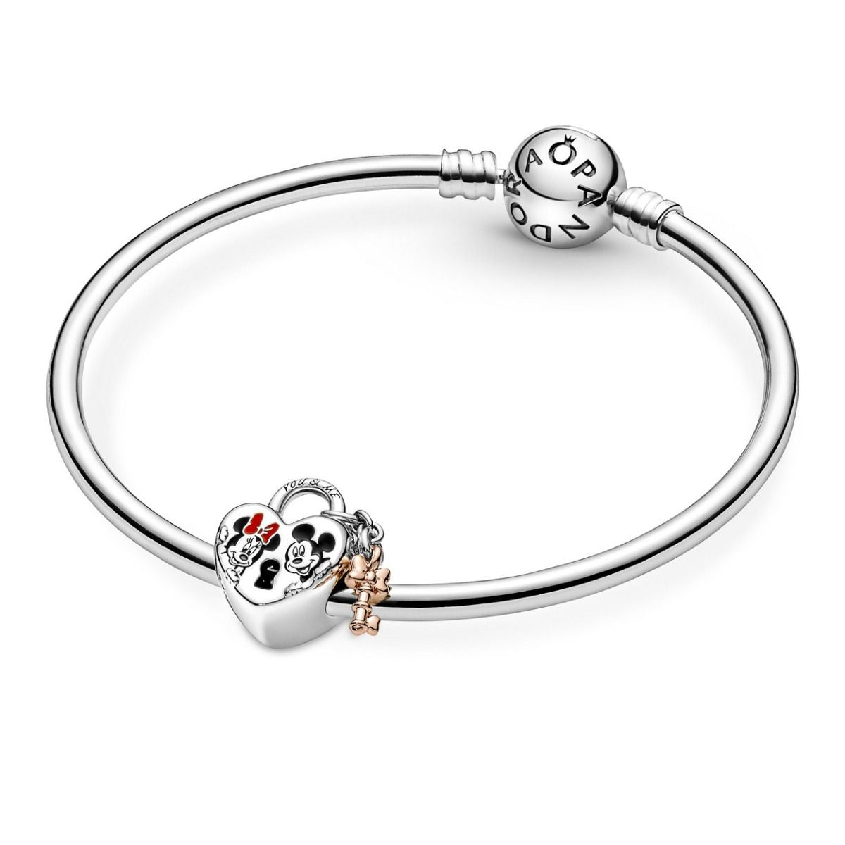 Pandora Disney Mickey Mouse & Minnie Mouse Vorhängeschloss-Charm