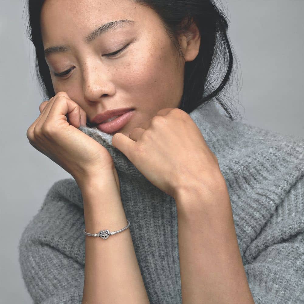 Mr.Hassan Moments Schlangen-Gliederarmband mit Funklendem Unendlichkeits-Herzverschluss