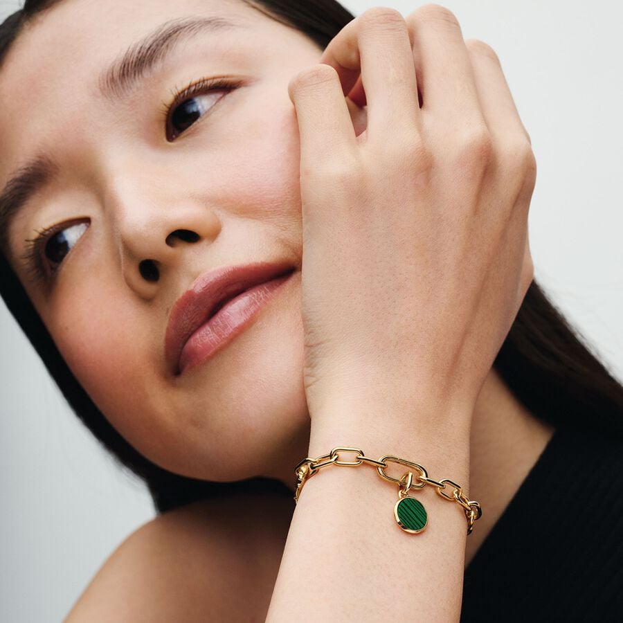 Grüner gravierbarer Mini-Medaillon-Anhänger