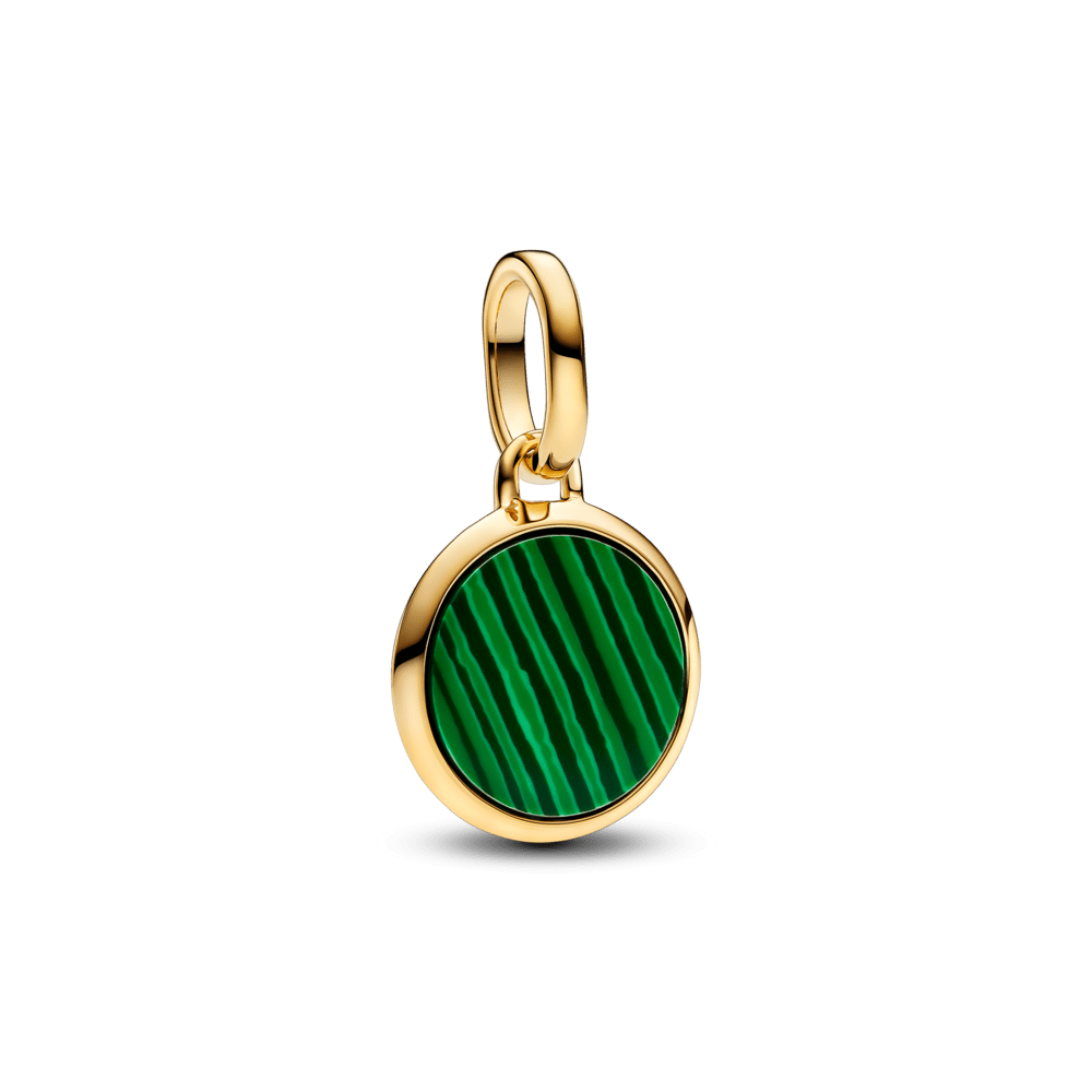 Grüner gravierbarer Mini-Medaillon-Anhänger