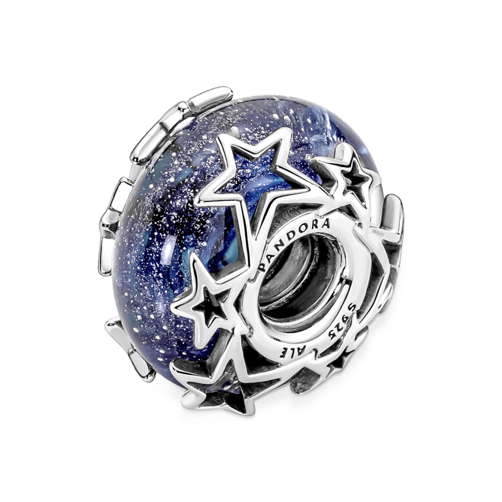 Stars and galaxy blue Murano glass