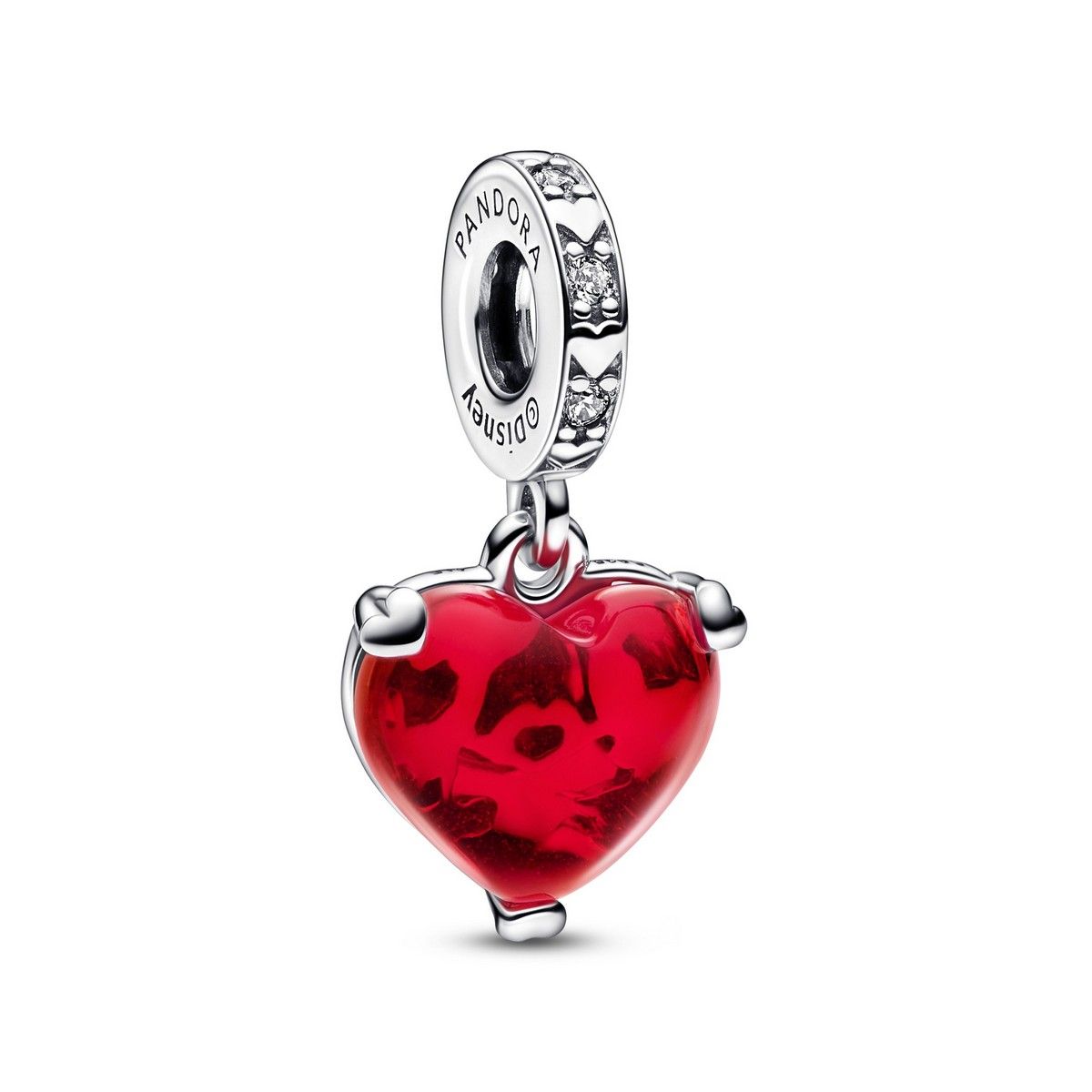 Mickey & Minnie Mouse Kiss Red Murano Glass Pendant 792522C01