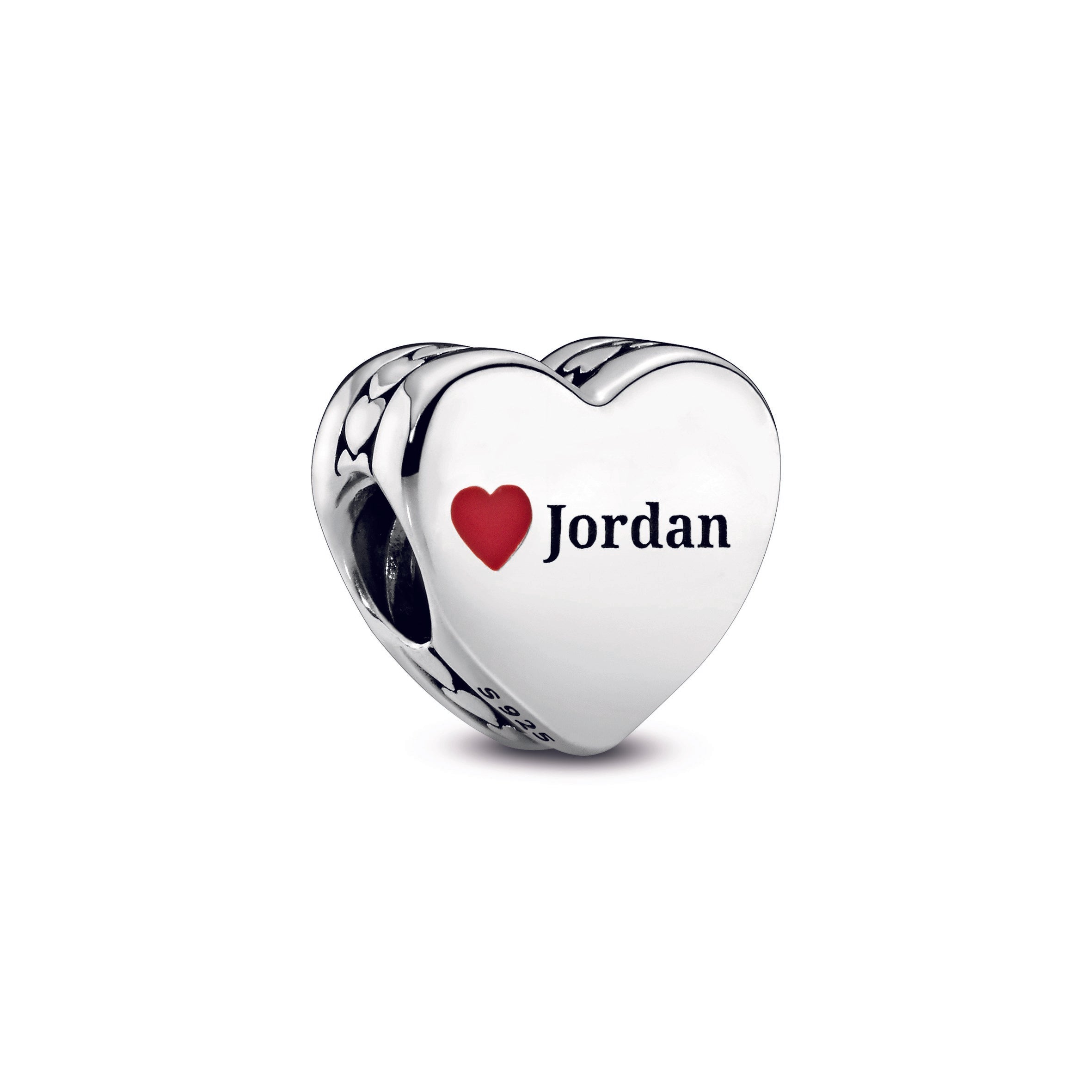 Jordan Charm aus Sterlingsilber mit rotem Emaille