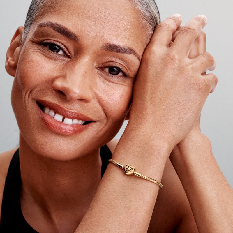 Mr.Hassan Moments Schlangen-Gliederarmband mit Funklendem Unendlichkeits-Herzverschluss