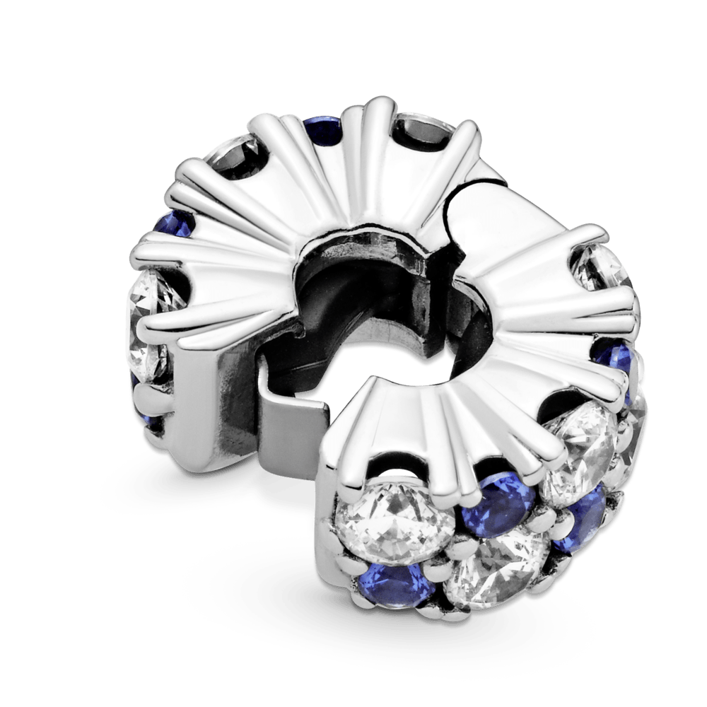 Transparenter Glitzerclip in Blau