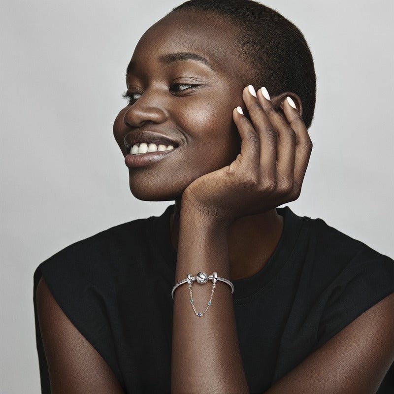 Triple Blue Stone Safety Chain