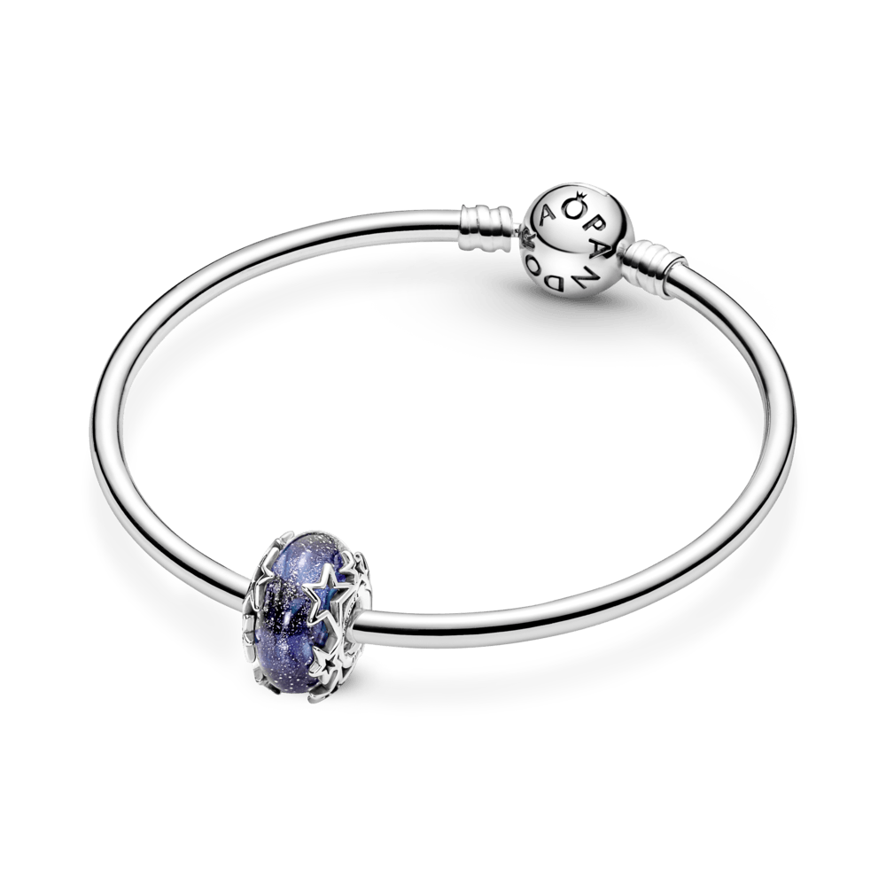 Stars and galaxy blue Murano glass